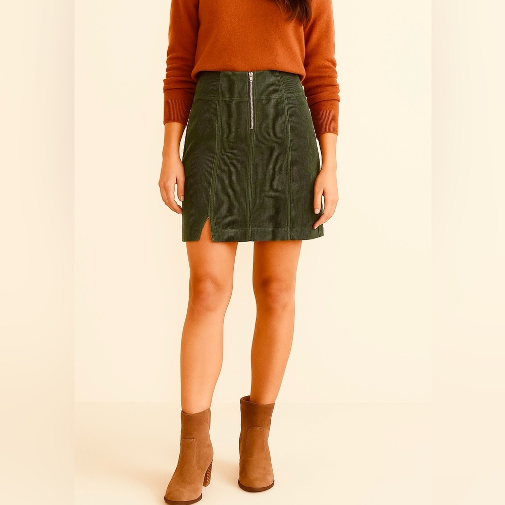 SO Goods for Life Green Corduroy Mini Skirt Women’s Size 0/24W